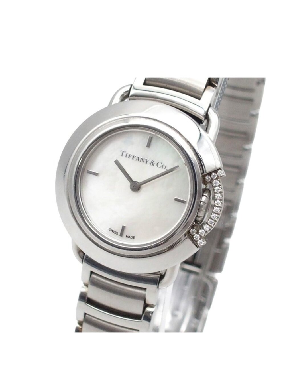 Tiffany & Co T Smile Mop Stainless Steel Diamond Shell Dial 100 This Exclusive